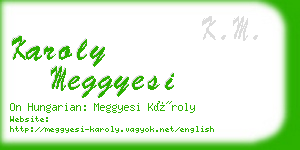 karoly meggyesi business card